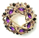 Brooch Purple Garland Rhinestone Crystal Pin-on Brooch  Gift For Mum
