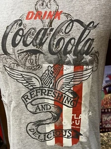 Drink Coca-Cola Refreshing and Delicious Atlanta New Juniors Gray Medium T-shirt - Picture 1 of 16