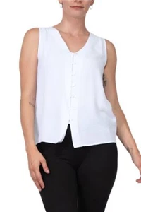 Notations Sleeveless Button Front Airflow Blouse - Picture 1 of 3