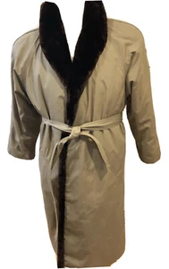 GENUINE Beige Brown Sheared FUR Rain COAT Like beaver FOR MEN Sz. M (40) - Bild 1 von 8