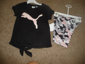 NEW NWT Puma girls size 5 cheetah bike short outfit set - Picture 1 of 1