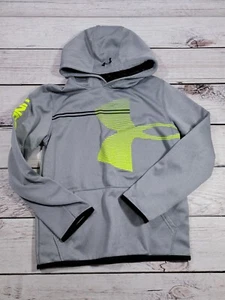 UNDER ARMOUR BOYS YOUTH GRAY PULL OVER LONG SLEEVE HOODIE SIZE MEDIUM T9 - Picture 1 of 9
