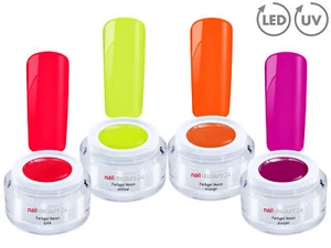 NEON GEL Collection 4x Color Effekt Farb Gel SET UV LED GEL NailArt French Nagel - Bild 1 von 4