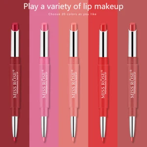 Lipstick Lip Liner Matte Double Head Waterproof Long Lasting Makeup Pencil Pen - Picture 1 of 19