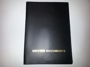--A5 PORTA DOCUMENTI AUTO NERO CON TASCA CARTA - stampato in oro - Foto 1 di 1
