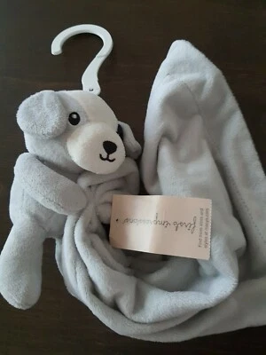 HTF NWT First Impressions Grey & White Plush Puppy Dog Baby Security Blanket Toy - Image 1 of 4