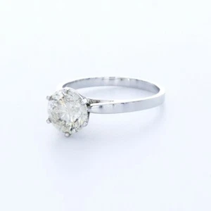 2.0 CT AGI NATURAL DIAMOND H/SI2 ROUND CUT PLATINUM PRONG CLASSIC SOLITAIRE RING - Picture 1 of 4
