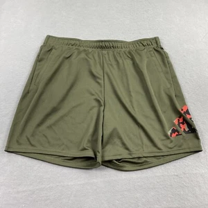 Adidas Shorts Mens XXL Green Train Essenstials Big Logo 7 Inseam Camo Logo - Picture 1 of 10