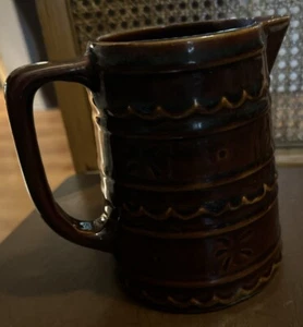 Vintage MARCREST Daisy Dot Stoneware Glazed Pottery Pitcher 6” Grannychic See - Picture 1 of 5