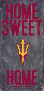 Arizona State Sun Devils Home Sweet Home Wood Sign 12" x 6" [NEW] Man Cave Wall - Picture 1 of 1
