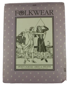 Suéter Cárdigan Tejido Vestido Manga Larga/Corta Coser Años Cuarenta Patrón Folkwear 235 - Imagen 1 de 6
