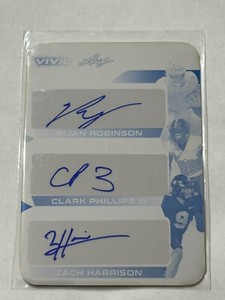 2023 Leaf Vivid BIJAN ROBINSON CLARK PHILLIPS ZACH HARRISON 1/1 Print Plate AUTO