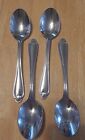 Pfaltzgraff Biscayne Oval Soup Spoons 6 3/4" Lot of 4 Stainless 18/8 Glossy Clam