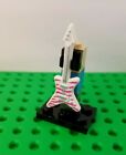 New Lego Electric Guitar Minifigure Pink Zebra with Stand Rock N Roll Pointed