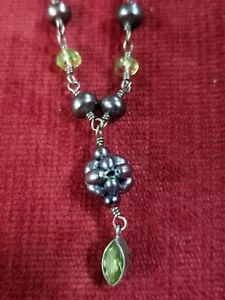 ANNY STERN HALSKETTE TAHITI PERLEN CITRIN AMETHYST ECHTE STEINE 925 16" KETTE - Bild 1 von 12