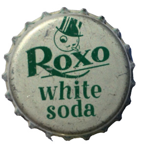 ROXO WHITE SODA BOTTLE CAP; USED CORK-LINED CROWN