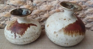 Vtg Pottery Bud Vase Set 3in &4in Southwestern Pottery Collection - Picture 1 of 4