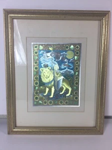 Leo Tarot Zodiac Sign Holo Print Framed w/Glass - 13x18" - Picture 1 of 3