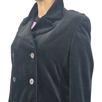 Liz Claiborne Vintage Size Medium Lizsport Womens Black Double-Breasted Coat - Image 1 of 4