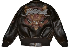 AUTÉNTICA Chaqueta Pelle Pelle Para Hombre CUERO MARRÓN 47 ANIVERSARIO Todas las Tallas NUEVA - Imagen 1 de 9