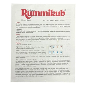 1998 Rummikub Board Game Replacement Instructions - RULES ONLY - Picture 1 of 2