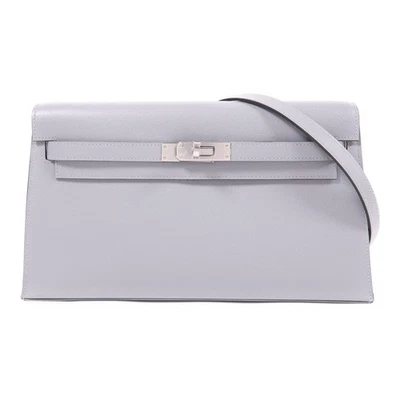 *15% DE DESCUENTO* HERMES PHW Kelly Elan Bolso de Hombro Madame Cuero Gris Pantin Foto 1 de 4