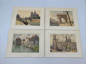 4 ~ Vintage Paris Straßenszenen ungerahmt. 6" x 8" - Bild 1 von 9