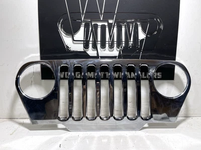 Parrilla delantera cromada ACERO INOXIDABLE 97-06 Jeep TJ Wrangler CC 1XX Foto 1 de 4