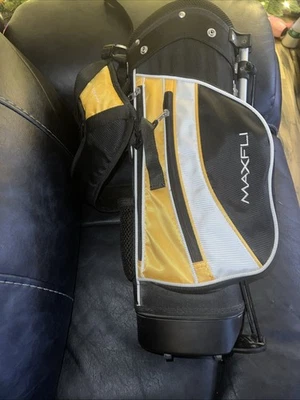 Bolsa de suporte de golfe Maxfli Varsity (muito) júnior amarela e preta 22” com arnês/capa - Imagem 1 de 4