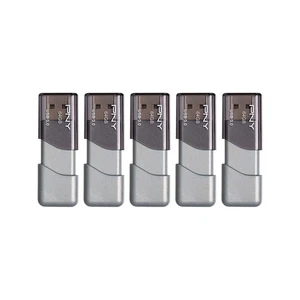 PNY 64GB Turbo Attach é 3 USB 3.0-Flash-Laufwerk, silber (5er-Pack) - Bild 1 von 7