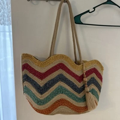 Antik Kraft Juta Boho Sacola de Verão Sacola de Praia Festival - Imagem 1 de 4