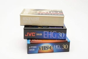 3X VHS-C High Quality video cassettes (Maxell, JVC, TDK Bundle) - Picture 1 of 4