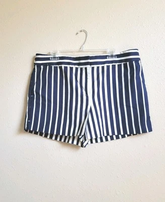 Ann Taylor LOFT The Riviera Mujer Azul/Crema Tira Algodón Corto Suave Informal Talla 14 Foto 1 de 4