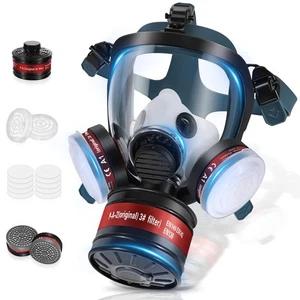 Full Face Gas Mask - Gas Masks Survival Nuclear and Chemical with 40mm Activa... - Picture 1 of 7