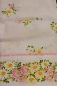 VTG MORGAN JONES "MAYTIME" TWIN FLAT MUSLIN SHEET FLORAL DAISIES NWOT - Picture 1 of 4
