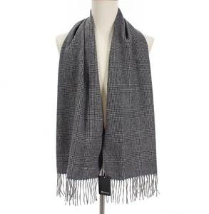 Kiton NWT 100% Cashmere Scarf One Size in Gray Plaid Made in Italy - Picture 1 of 5