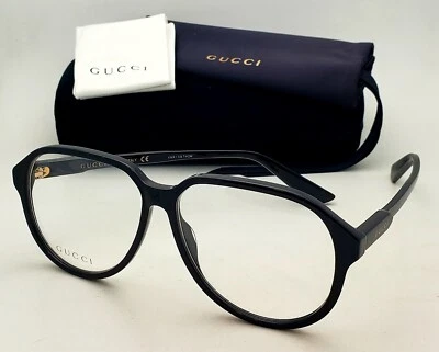 Новые классические очки для чтения GUCCI Aviator GG1036O 001 58-13 в черной оправе - Изображение 1 из 4
