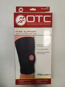 OTC ORTHOTEX Knee Support w Stabilizer Pad Black Medium (4636) E10F - Picture 1 of 6