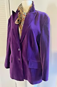 JACKE Escada Sport lila Samt/sehr dünne Linie/gestreifte Jacke (10) Neu ohne Etikett - Bild 1 von 10
