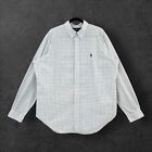 Ralph Lauren Shirt Mens XL Check Long Sleeves 100% Cotton Black Polo Pony