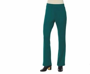 IMAN Global Chic 360 Slim Ponte Boot-Cut Pant Evergree Solid NEW size Petite 5X - Picture 1 of 3