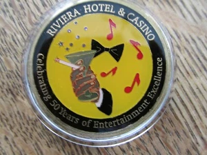 Dean Martin Casino Token, Riviera Hotel & Casino 50 Year Coin, The Rat Pack - Picture 1 of 3
