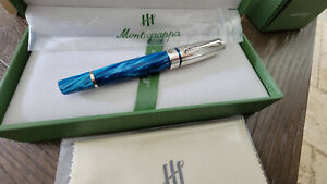 MONTEGRAPPA MIYA ARGENTO TURQIUSE CELLULOID ROLLERBALL.