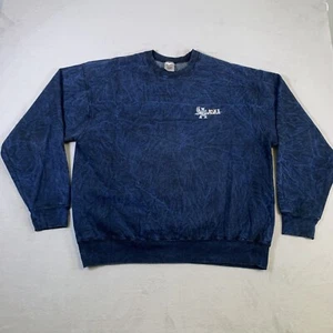 Vintage 90s Alaska Sweatshirt Mens XL Blue Eagle All Over Print Cotton U60 - Picture 1 of 16