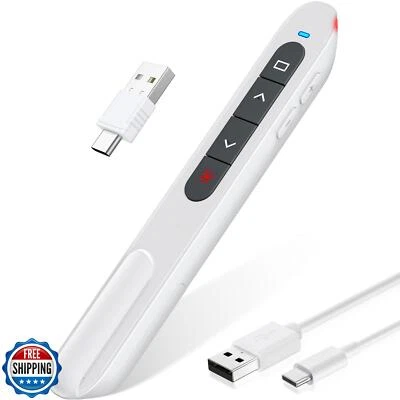 Rechargeable USB-C Wireless Presentation Remote with Volume - 2.4GHz PPT - image 1 of 4