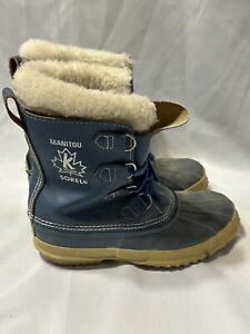 Sorel Boots Womens 8 Manitou Snow Winter Boots Leather Insulated Waterproof