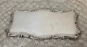 Antique / Vintage Blank Casket Coffin Grave Marker, Metal w/ Silver Finish - Picture 1 of 2