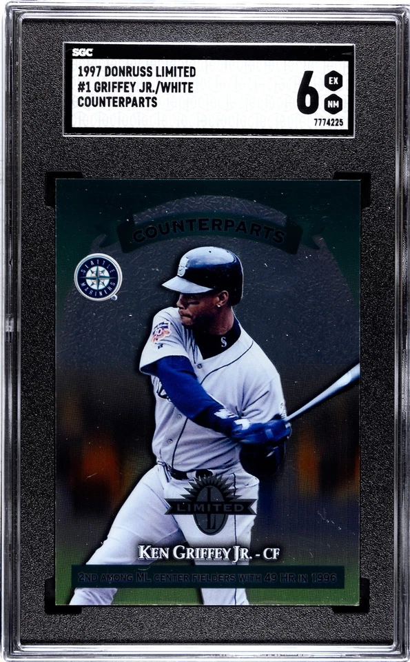 SGC 6 - 1997 年 Donruss Limited #1 Griffey Jr./白色对手名人堂! ICONIC! — 第 1/3 张图片