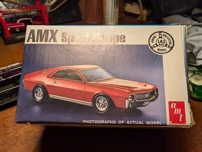 AMT 1969 AMX Sport Coupe 1/43  SCALE HOBBY KIT - Green/Green Interior NOS  New - Image 1 of 4