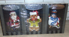 Lot of 3 Radko Celebrations Glass Tree Ornaments Santa, Gingerbread, Sowman 5"